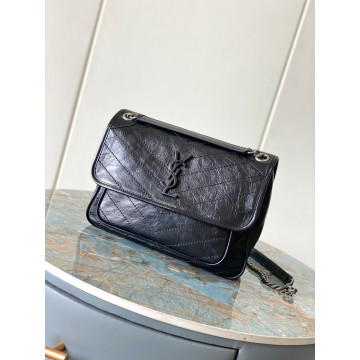 NIKI油蠟黑皮銀扣22cm 28cm 型號498894.ZX
