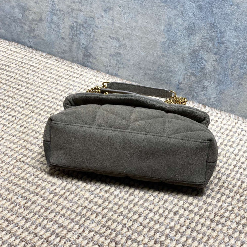 Saint Laurent Paris 磨砂反絨皮 可雙折後單肩 絎縫小羊皮包