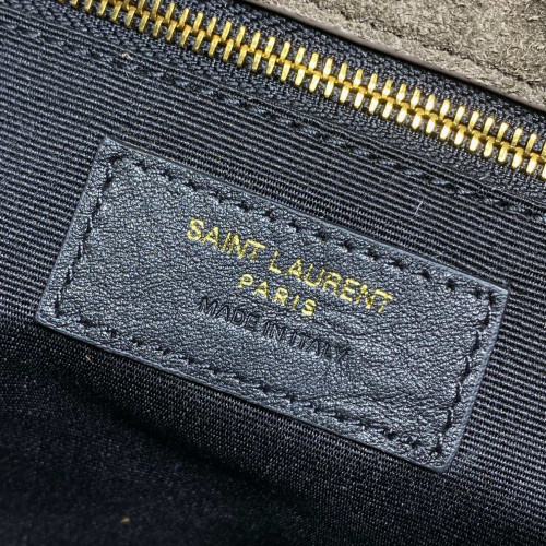 Saint Laurent Paris 磨砂反絨皮 可雙折後單肩 絎縫小羊皮包