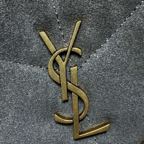 Saint Laurent Paris 磨砂反絨皮 可雙折後單肩 絎縫小羊皮包