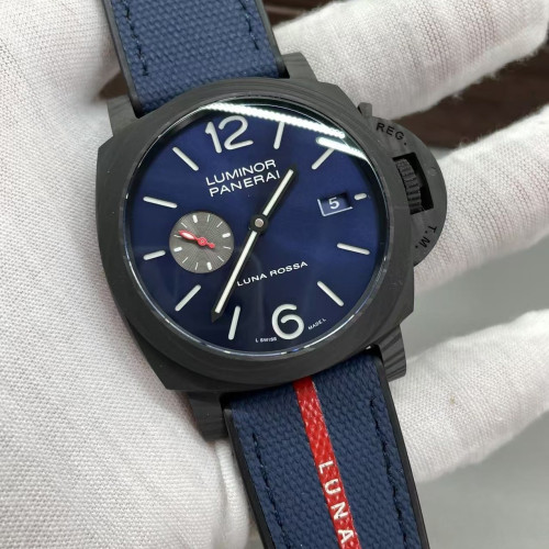 VS厰沛納海，PAM1529，44mm，碳纖維款，超強夜光，功能調時對版