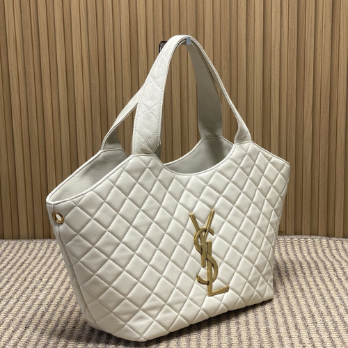 YSL ICARE tote 新款小号，型號858191白色