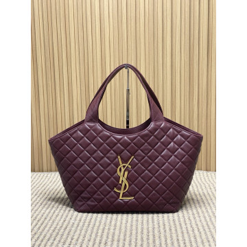 YSL ICARE tote 新款小号，型號858191豬肝紅色