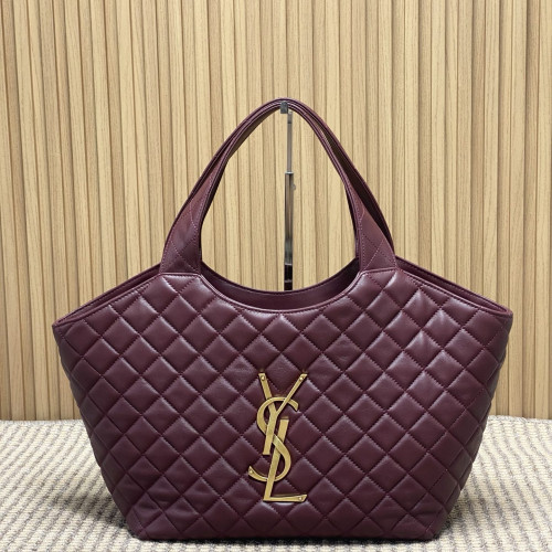 YSL ICARE tote 新款小号，型號858191豬肝紅色