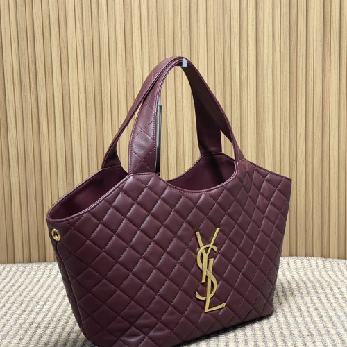 YSL ICARE tote 新款小号，型號858191豬肝紅色