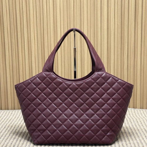 YSL ICARE tote 新款小号，型號858191豬肝紅色