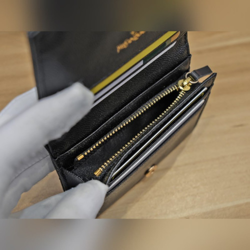 YSL6129新款魚子醬小錢包 尺寸：11.8x5.2CM