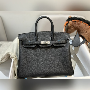  birkin25cm 原廠頂級小牛togo皮 黑色 銀扣 全手工