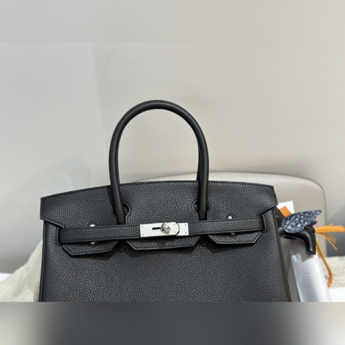birkin30cm 黑色 原廠頂級小牛togo皮 銀扣 全手工