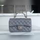 頂級進口原廠皮Chanel 23k 秋冬新款 雙C 手柄CF 深灰色