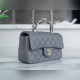 頂級進口原廠皮Chanel 23k 秋冬新款 雙C 手柄CF 深灰色