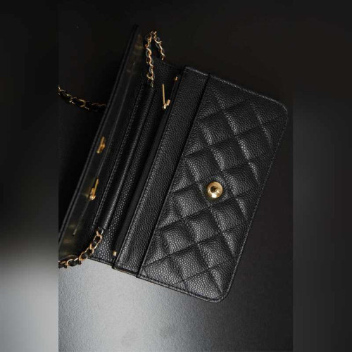 頂級進口原廠皮Chanel 24k woc發财包(紐扣版)黑牛金