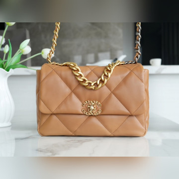 頂級進口原廠皮CHANEL BAG 中號 焦糖色