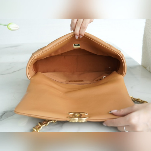 頂級進口原廠皮CHANEL BAG 中號 焦糖色