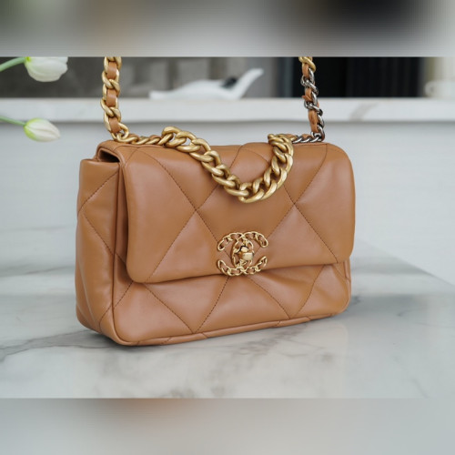 頂級進口原廠皮CHANEL BAG 正品皮 小號 焦糖色