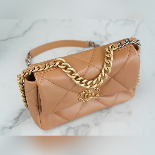 頂級進口原廠皮CHANEL BAG 正品皮 小號 焦糖色
