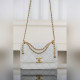 頂級進口原廠皮 CHANEL 25s 原廠小牛皮 雙金球22cm 白色