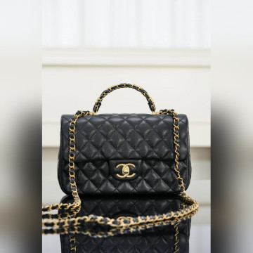 頂級進口原廠皮Chanel 25B 雙C手柄 CF 黑色 大號