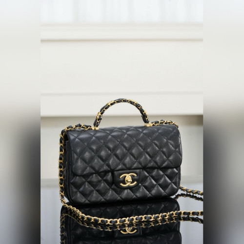 頂級進口原廠皮Chanel 25B 雙C手柄 CF 黑色 大號