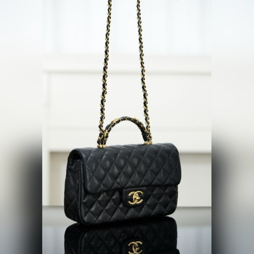 頂級進口原廠皮Chanel 25B 雙C手柄 CF 黑色 大號