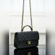 頂級進口原廠皮Chanel 25B 雙C手柄 CF 黑色 大號