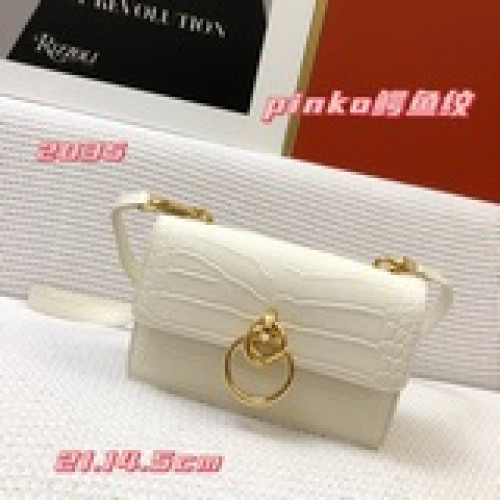 【原版皮高品質】出廠配盒子  pinko家新款鳄魚紋牛皮斜挎包獨家首發！颠覆了以