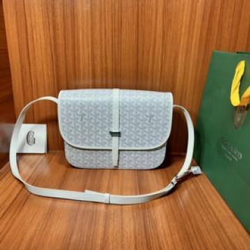 頂級進口原廠皮免稅版本大號GOYARD新款郵差包 白色 GOYARD LOGO