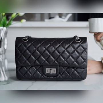 頂級進口原廠皮 所見即所得！  CHANEL 複刻 . 小號正品皮 黑銀 意