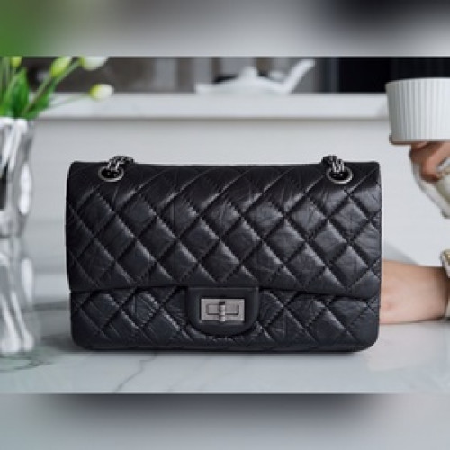 頂級進口原廠皮 所見即所得！  CHANEL 複刻 . 小號正品皮 黑銀 意