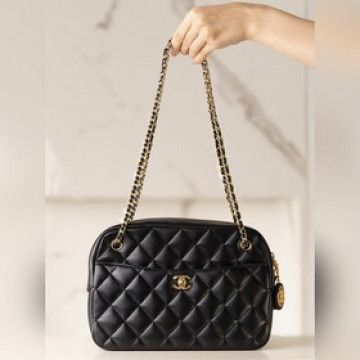 頂級進口原廠皮 所見即所得！  Chanel 24k 金币相機包 大號 秋冬限