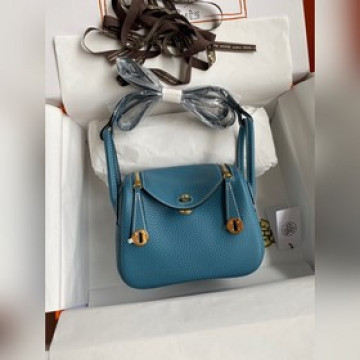 mini lindy 迷你琳迪 19cm 原廠進口tc皮【牛仔藍】金扣 同步