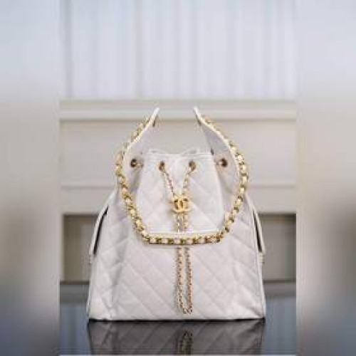 頂級進口原廠皮 所見即所得！  Chanel 25s hobo bag 抽繩水
