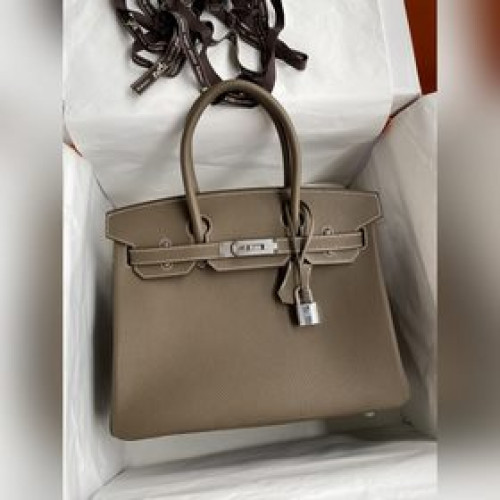 手縫 Birkin 30cm 進口Togo皮 大象灰 銀扣