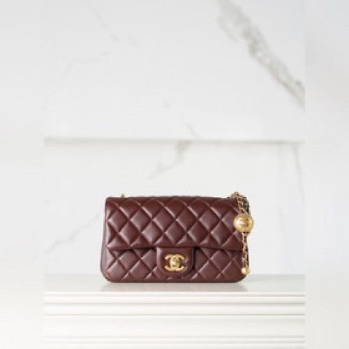頂級進口原廠皮 所見即所得！  Chanel 24k cf 金球款 大mini