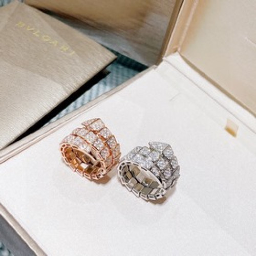 【代購級别】Bvlgari 寶格麗 SERPENTI系列 蛇滿鑽 開口三圈戒指