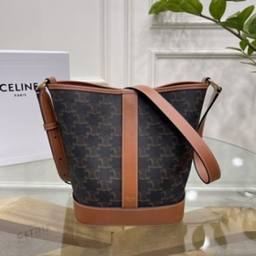 正品級 法國奢華潮牌CELINE  Canvas系列小號标志印花水桶包袋！選用