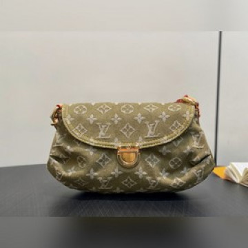 M95217草綠色 丹甯牛仔腋下包 Vintage 牛仔挎包 中古絕版牛仔手包，
