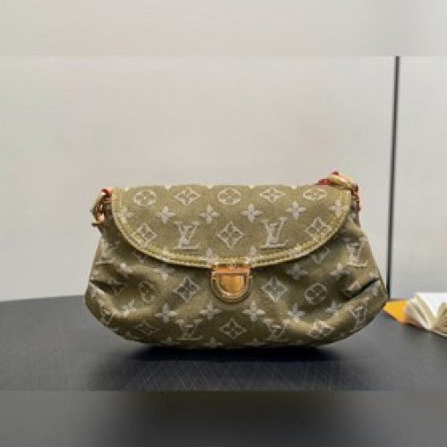 M95217草綠色 丹甯牛仔腋下包 Vintage 牛仔挎包 中古絕版牛仔手包，