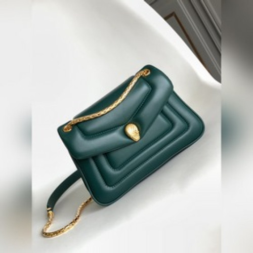 【原廠皮】 BVLGARI  SERPENTI REVERSE系列小號肩包 迷