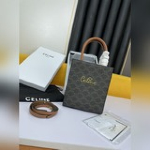 配全套包裝CABAS TRIOMPHE帆布MiNi號豎款手袋65%塗層帆布，3