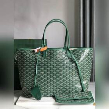 頂級進口原廠皮免稅版本小號 托特子母購物袋tote綠色Goyard（戈雅）經多