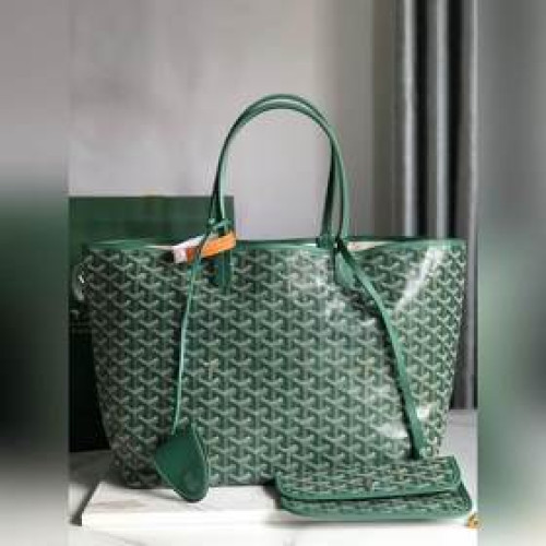 頂級進口原廠皮免稅版本小號 托特子母購物袋tote綠色Goyard（戈雅）經多