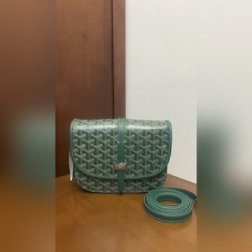 頂級進口原廠皮免稅版本升級版荔枝紋綠色 GOYARD BELVEDERE小號包