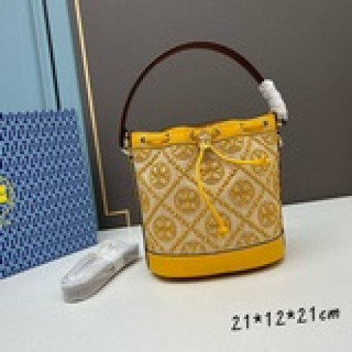 大號   TORY BURCH Monogram 2023夏季新抽繩水桶包 質感