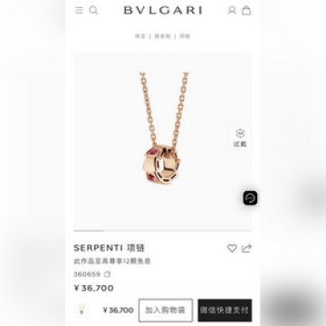-專櫃圖 佩戴圖-BVLGARI寶格麗SERPENTI 蛇骨蛇形項鍊
