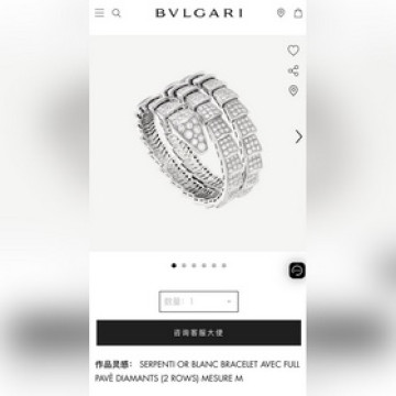 -專櫃圖 佩戴圖-BVLGARI寶格麗三層滿鑽蛇骨手镯手環