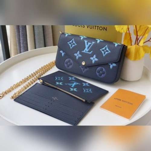 頂級原單 【POCHETTE FéLICIE 鍊條包】 m82349 藍色（絲印