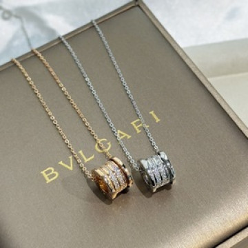 Bvlgari 寶格麗經典火爆款 三排鑽 帶鑽 螺紋項鍊 高端定制鑲嵌 奢華經典