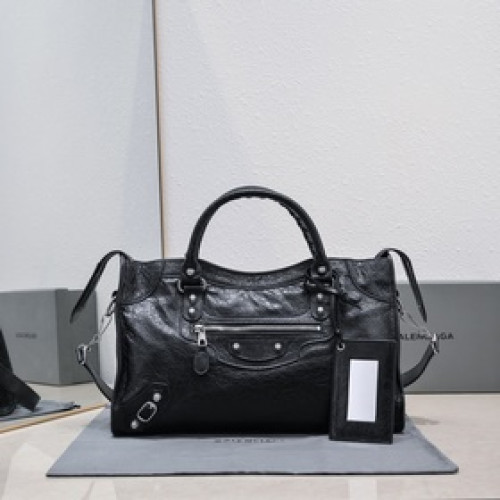 Balenciaga經典機車包爆裂羊皮38 cm網銀釘