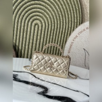金色 羊皮獨家出貨Chane10 25s新版交叉手柄kelly否皮橫版大號 這一